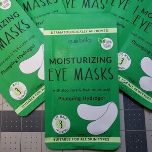 Que Bella Aloe Vera Hyaluronic Eye Masks - Vegan Hydrating Under-Eye Pack